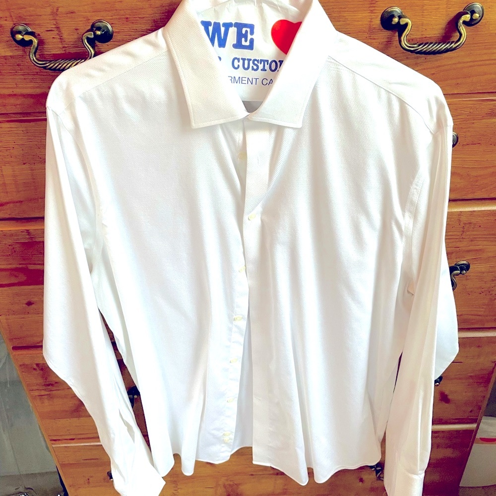 Michael Kors men’s white French cuff dress shirt